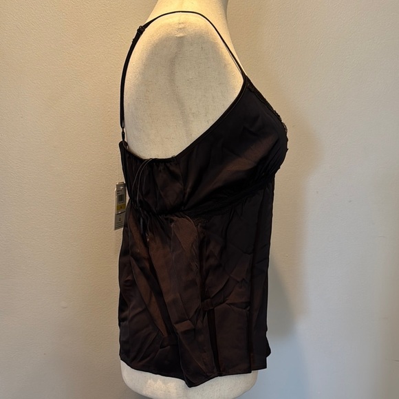 Hippie Rose Black silky Lace Trim Camisole Top NWT M - Picture 6 of 11